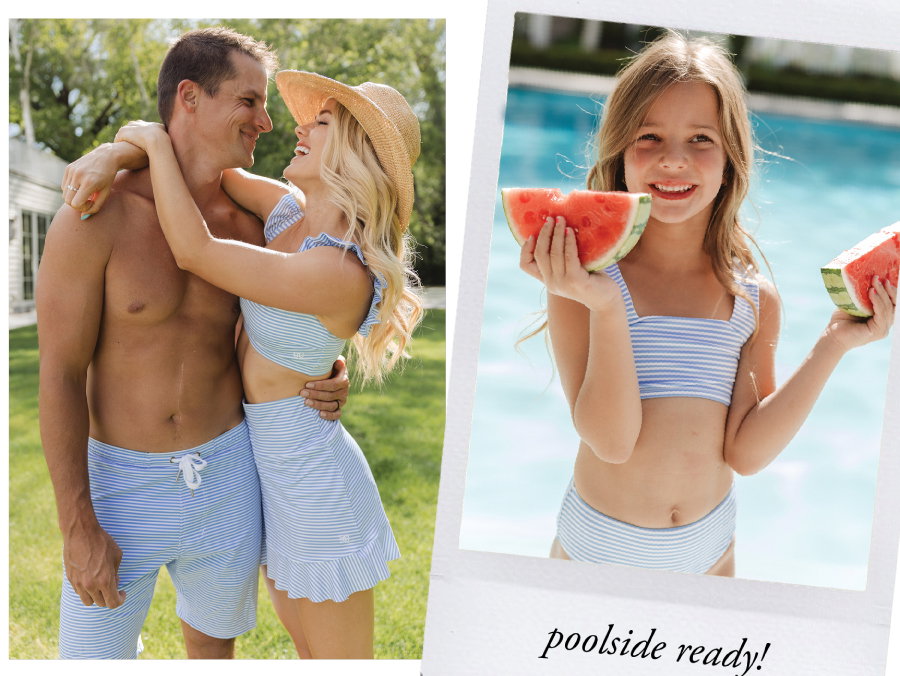 poolside ready with the family