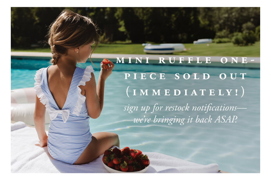 mini ruffle one piece sold out