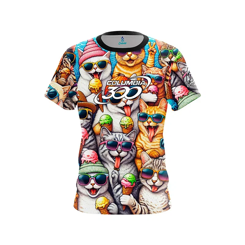 Image of Summer Cats CoolWick Bowling Jersey - Columbia 300