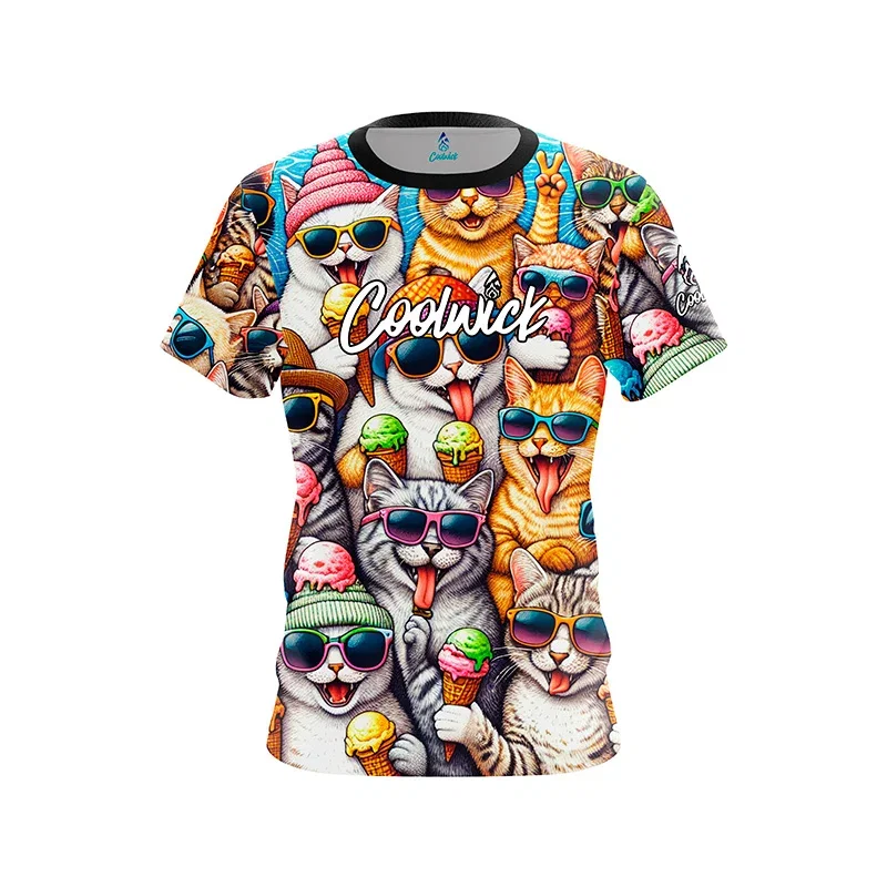 Image of Summer Cats CoolWick Bowling Jersey - Coolwick