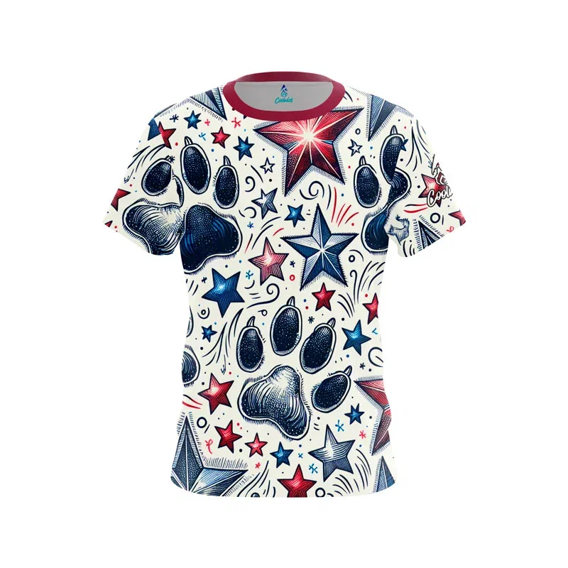 Image of Red White Blue Paw Prints!