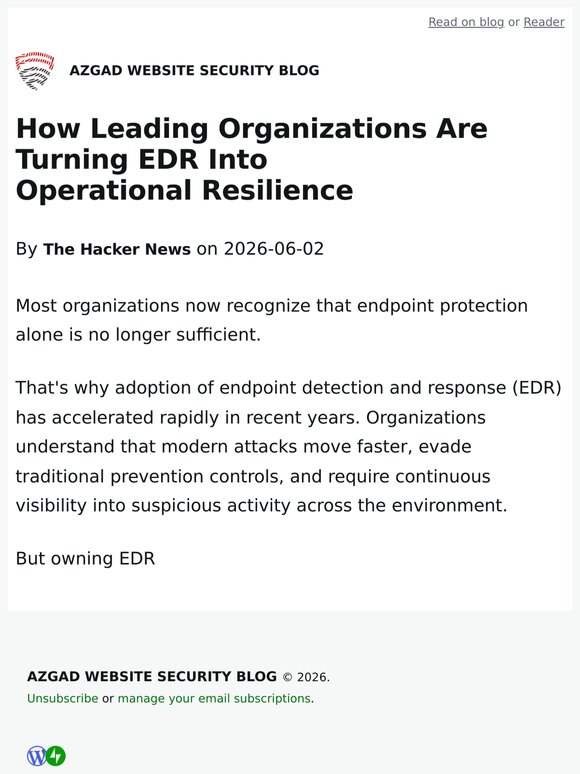 How Leading Organizations Are Turning EDR Into Operational Resilience