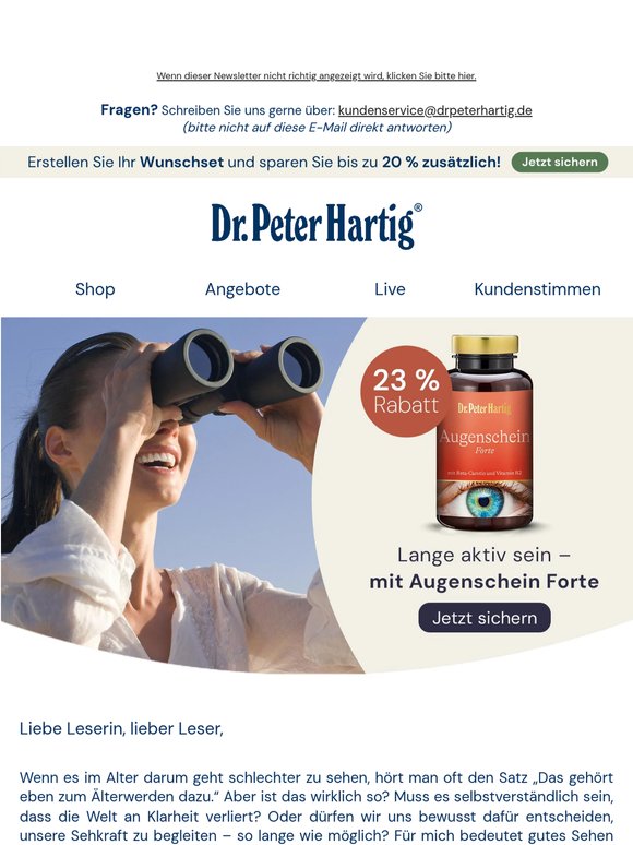🌟 23 % Rabatt: Für starke Augen & ein aktives Leben