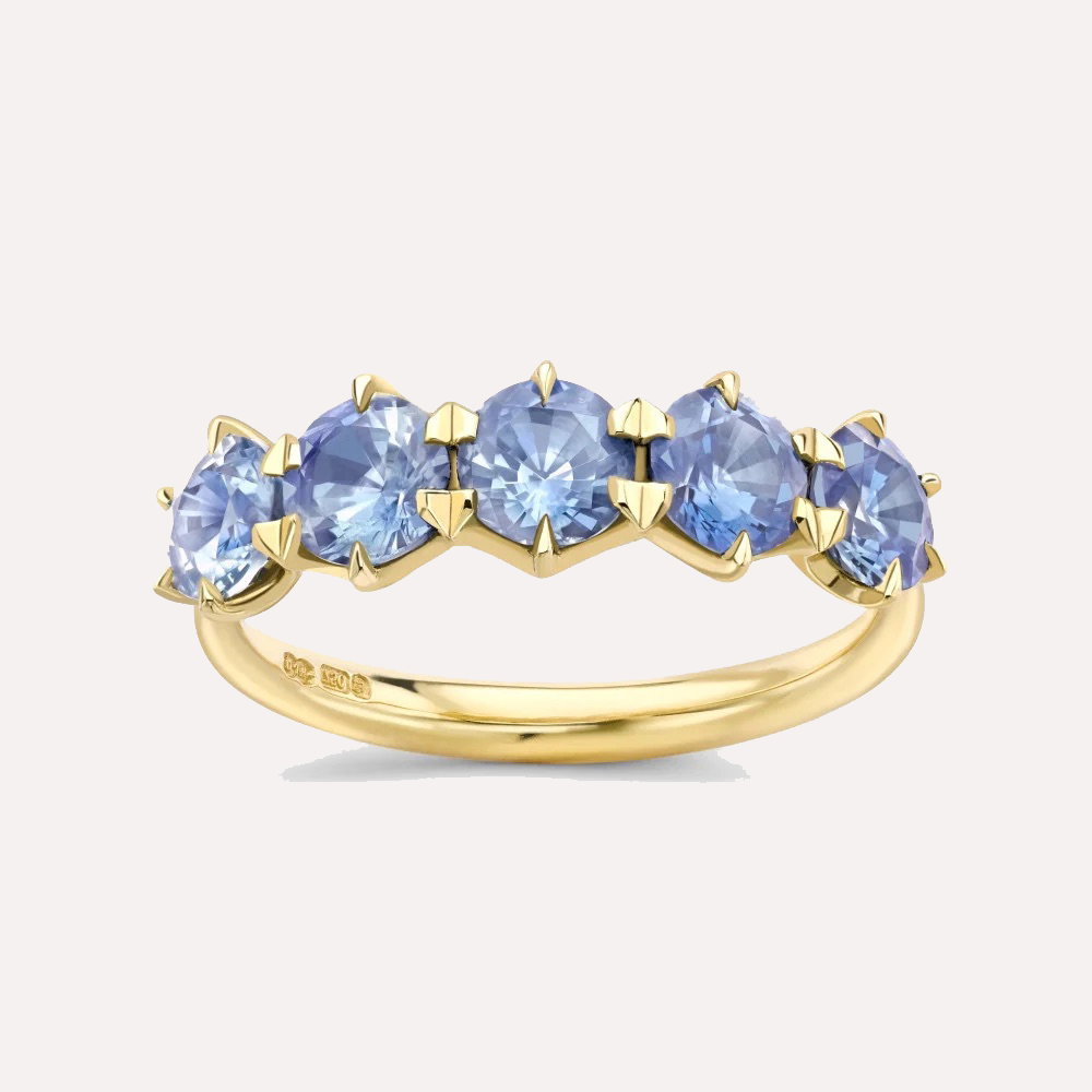 Elyhara Blue Sapphire 5 stone Ring