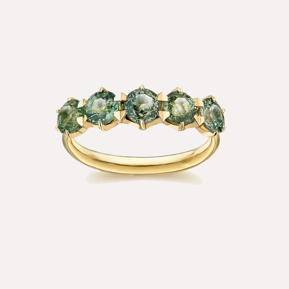 Elyhara Green Sapphire Five Stone Ring