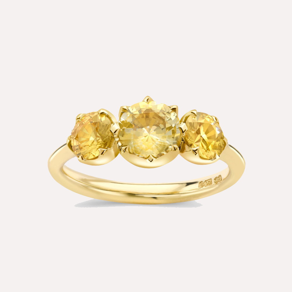 Elyhara Medium Trilogy Lemon Yellow Sapphire Ring