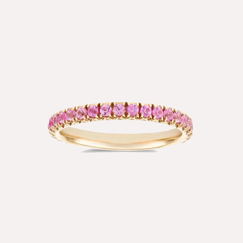 Minnow Three Quarter Medium Pink Sapphire Eternity Ring