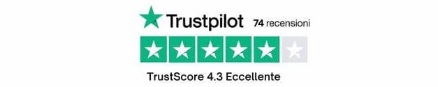 Trustpilot 4,3 su 5 con 74 recensioni