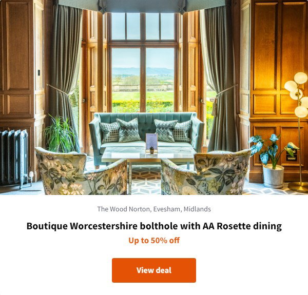 Boutique Worcestershire bolthole with AA Rosette dining