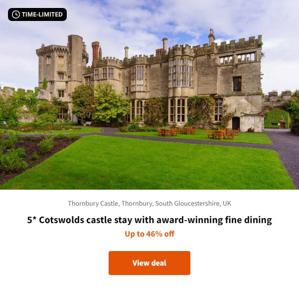 5* Cotswolds castle stay with award-winning fine dining