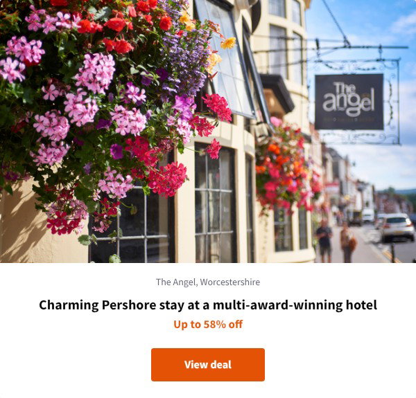 Charming Pershore stay at a multi-award-winning hotel