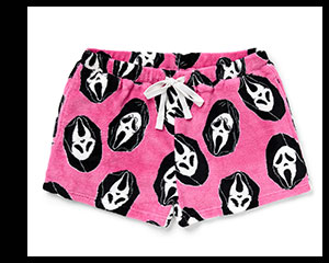 Pink Ghost Face Plush Lounge Shorts