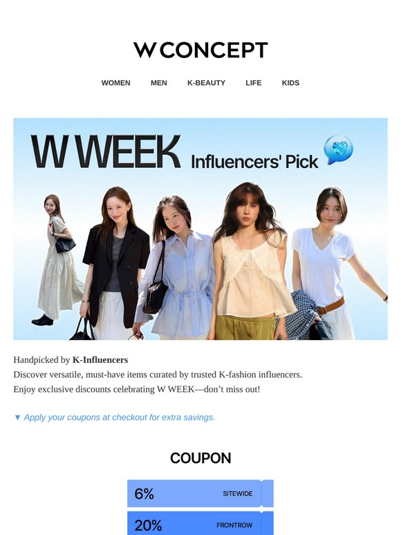 W WEEK x K-Influencer Top Picks ⭐️