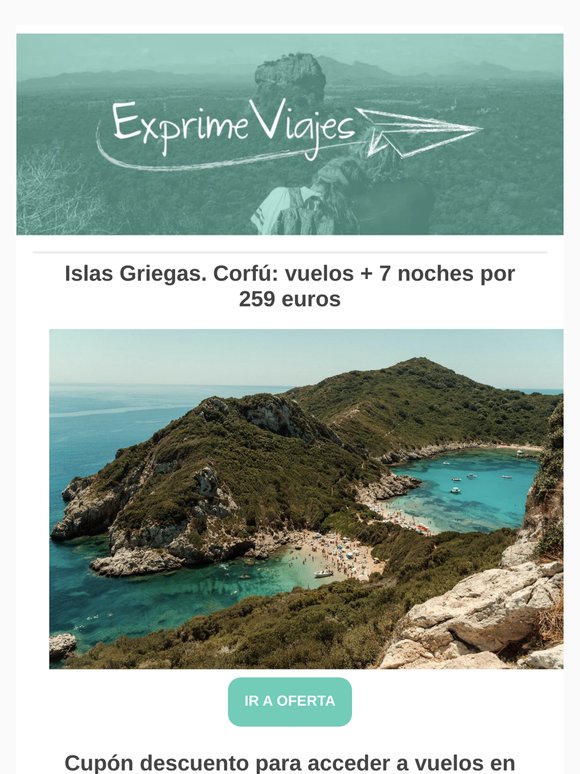 🟡 Islas Griegas. Corfú: vuelos + 7 noches por 259 euros