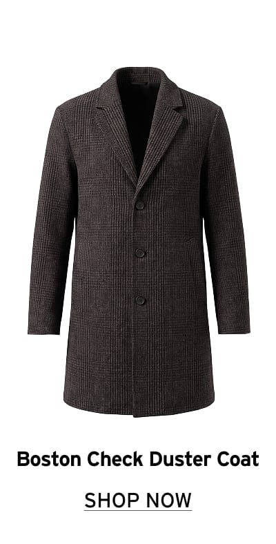 Chocolate Boston Check Duster Coat