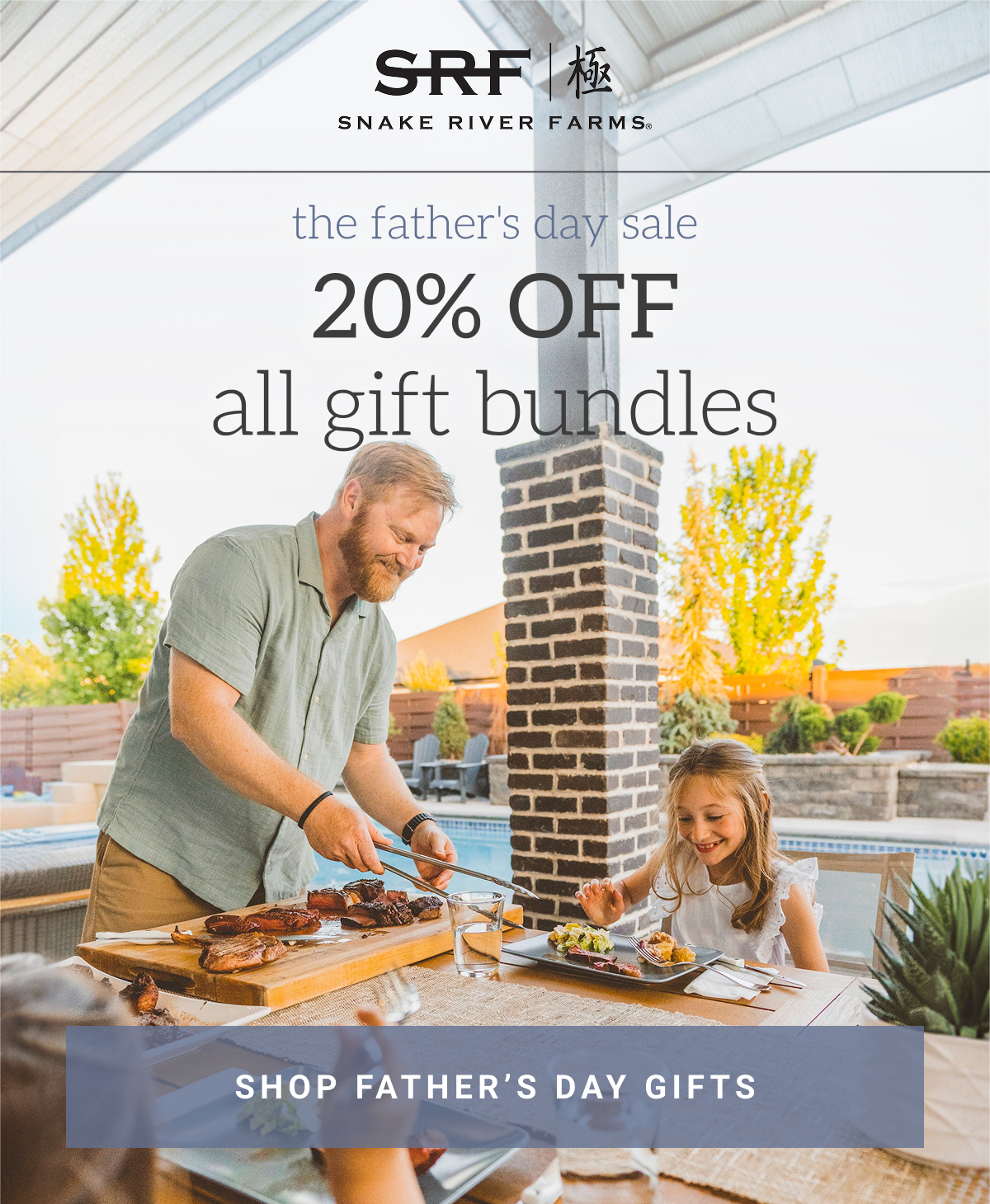 Logo and Father's Day hero with CTA