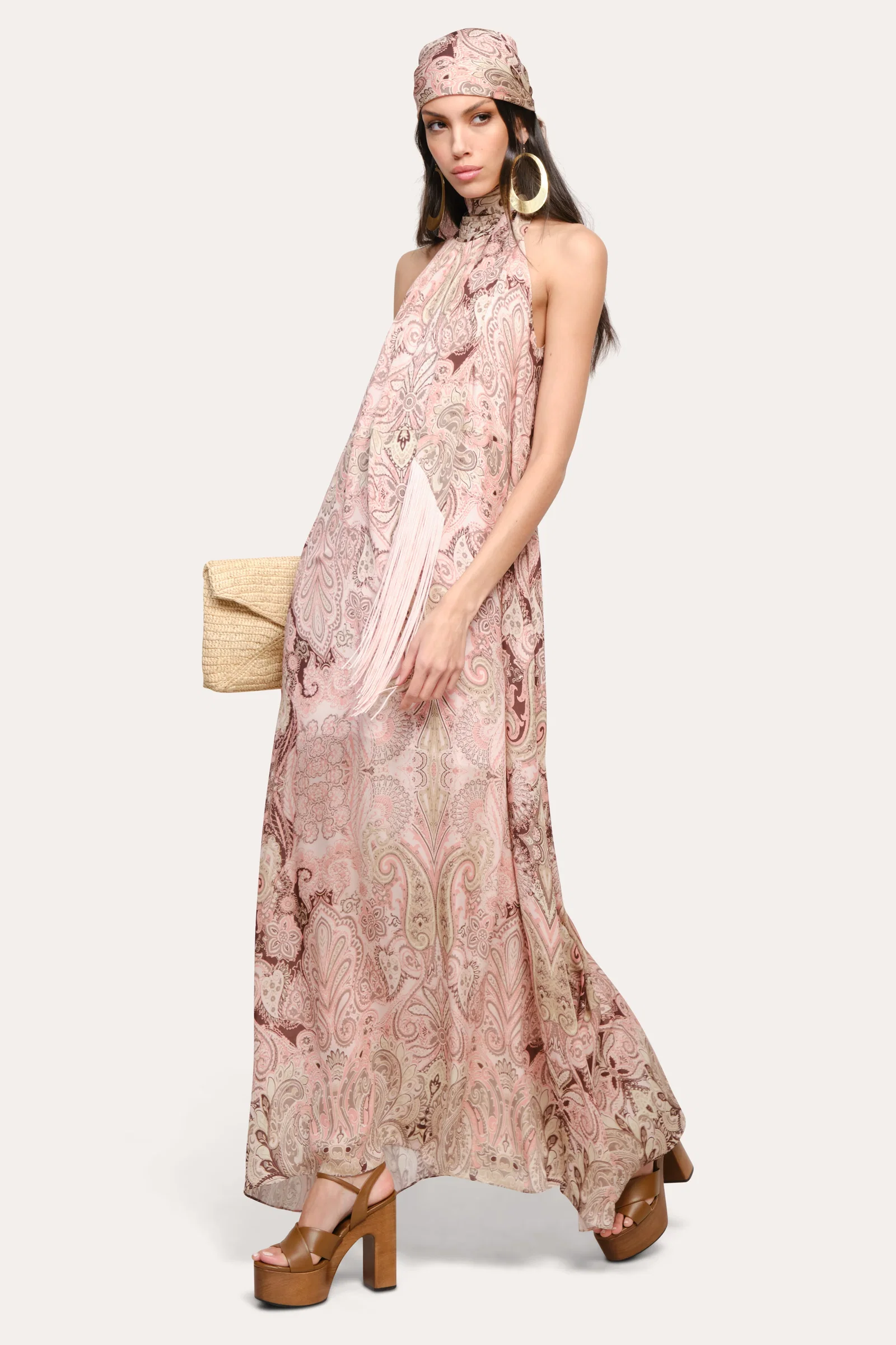 Image of Annie Silk Halter Dress