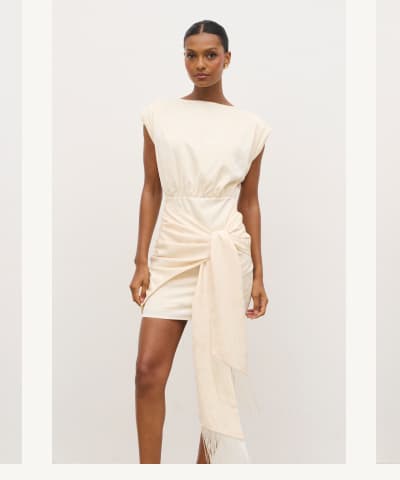 Hattie Jacquard Mini Fringed Dress