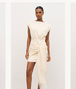 Hattie Jacquard Mini Fringed Dress