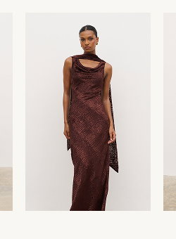 Ainsley Cowl Devore Neck Maxi Slip