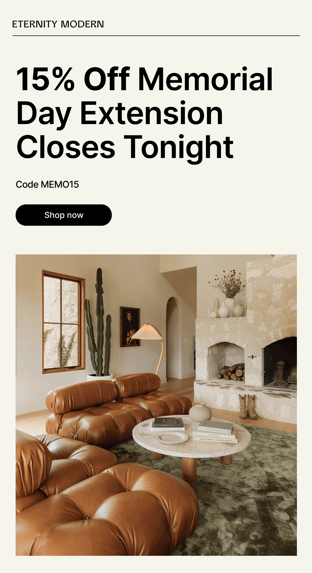 ETERNITY MODERN - 15% Off Memorial Day Extension Closes Tonight - Code MEMO15 - Shop now