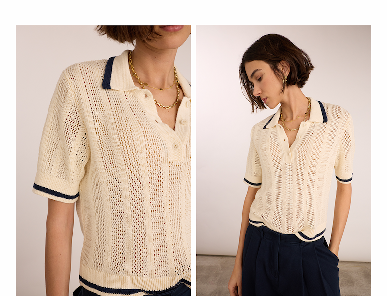 Janice Organic Cotton Knitted Polo Top