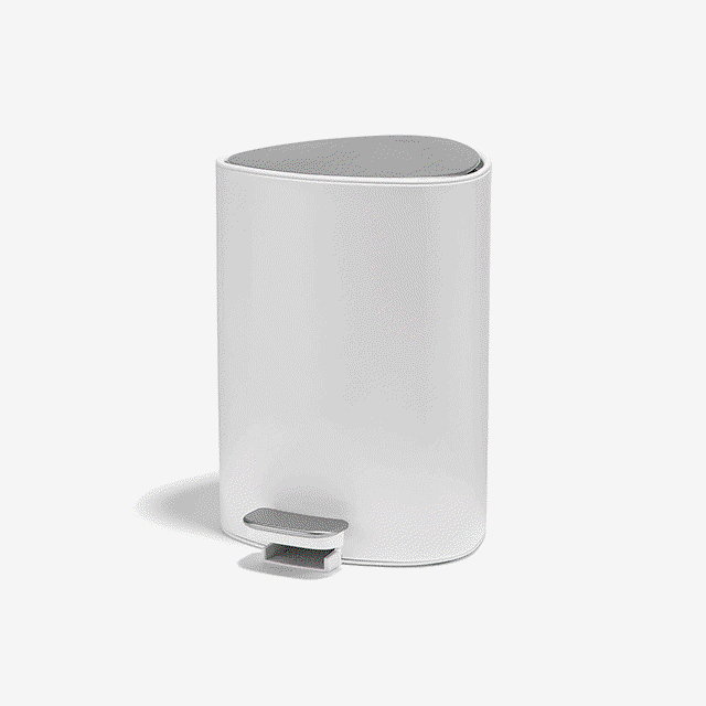 EasyStore™ 5L Gloss White Bathroom Pedal Bin