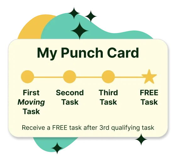 Punch card with rewards system where completing three tasks earns a free fourth task