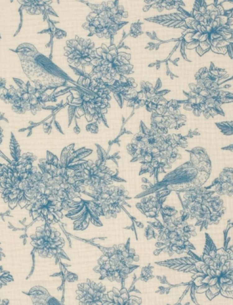Deadstock Cotton Double Gauze Fabric Blue