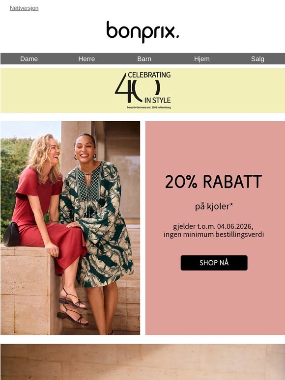20% rabatt på alle kjoler 💃