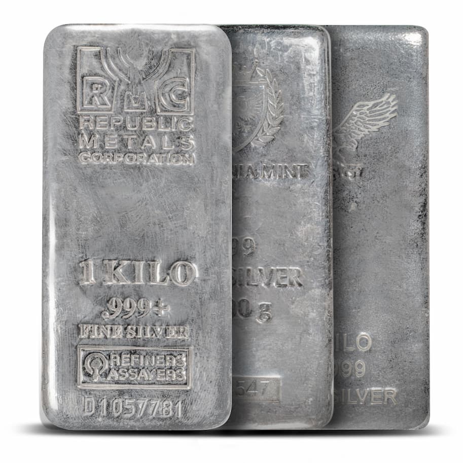 ON SALE: 1 Kilo Silver Bar (Varied Condition, Any Mint)