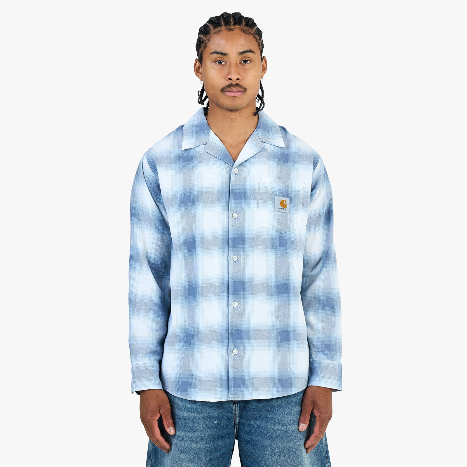 Image of Carhartt WIP Longsleeve Tyers Shirt Tyers Check / Shady Blue