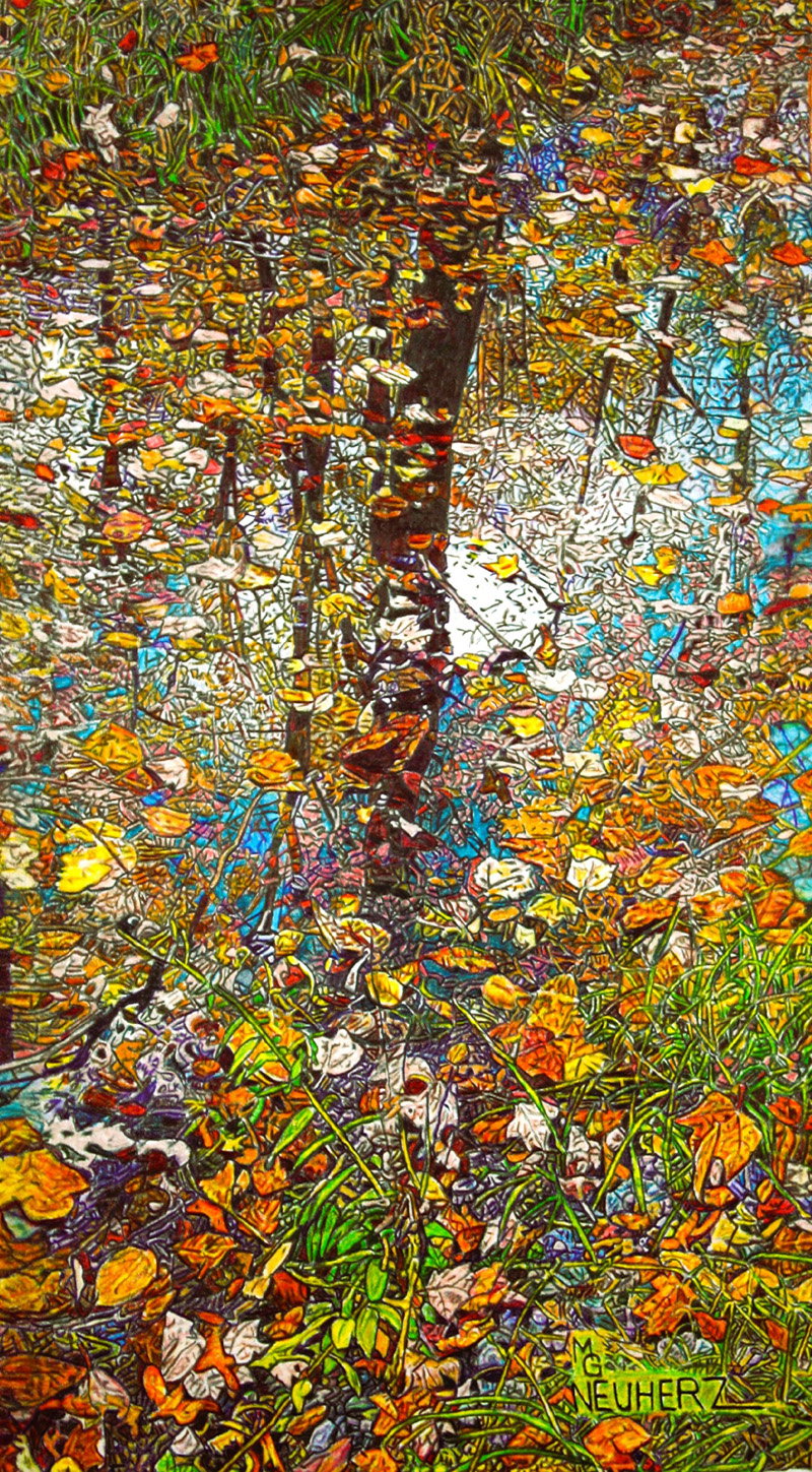 Fall Tapestry  (colored pencil on paper, 16x18) by Mark J. Neuherz  Artists Magazine 42nd Annual Art Competition (2025) 