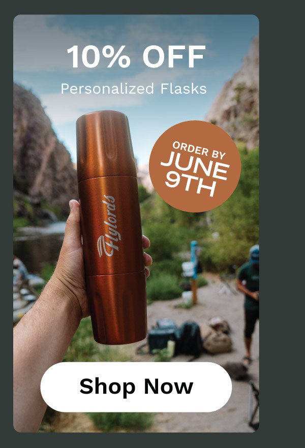 Shop 10% Off Personalized Flasks Until June 9th
