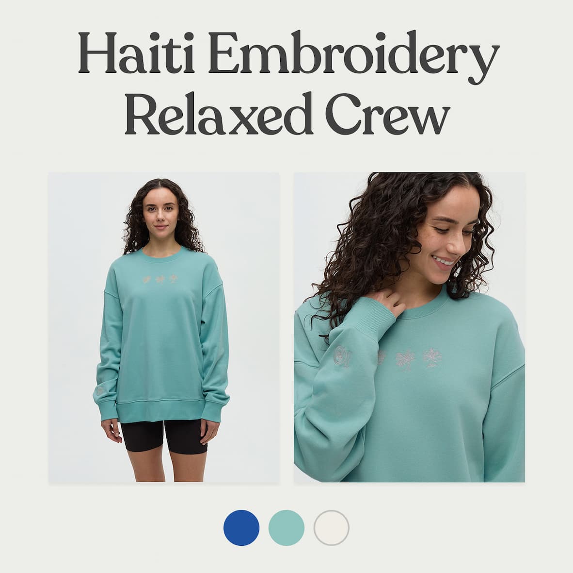 Haiti Embroidery Relaxed Crew 