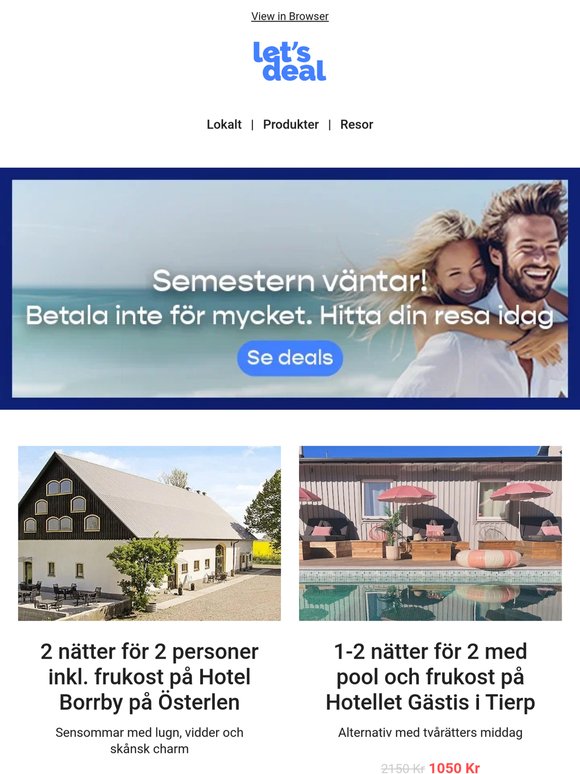 🍓 -50% 2 nätter & frukost på Hotel Borrby på Österlen