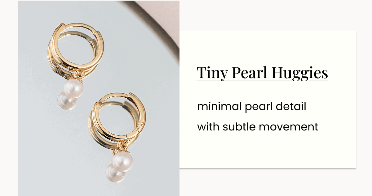 Tiny Pearl Huggies minimal pearl detail with subtle movement 