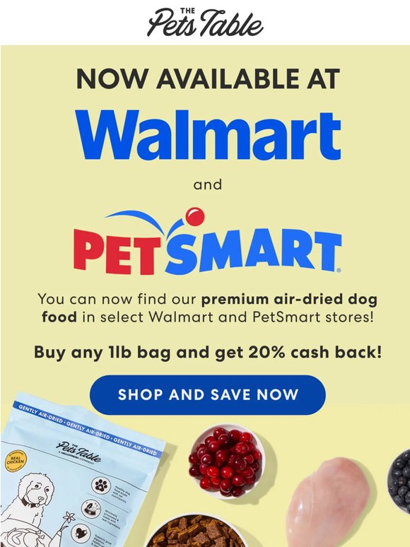 Get 20% cash back on your pup’s favorite meals!