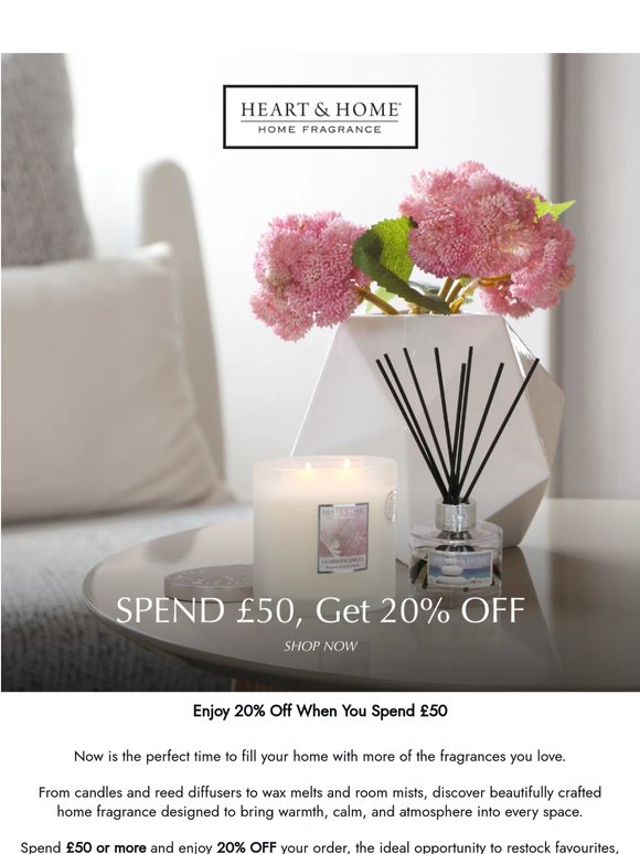 Enjoy 20% Off When You Spend £50