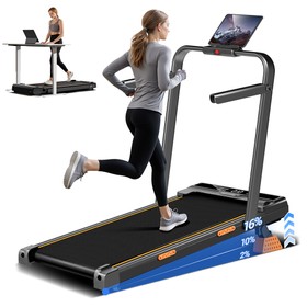 ROBORE X5F Foldable Treadmill with 16% Incline, 3.0HP Quiet Motor, LED Display & Remote Control