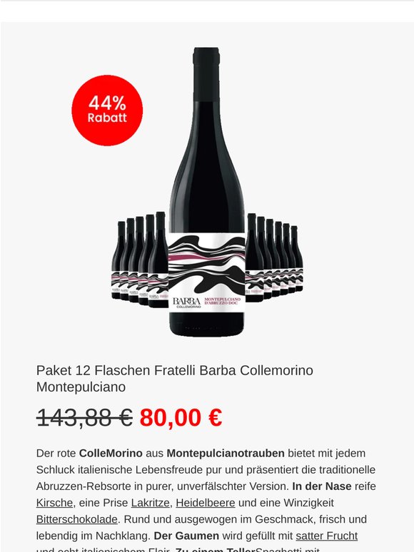 🔥 italienische Lebensfreude! Collemorino Montepulciano 🇮🇹 mit 44 % Rabatt 🍷 !