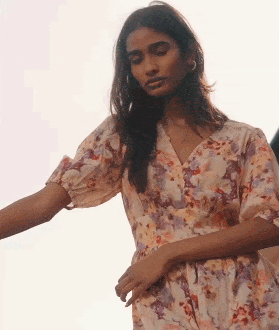 Lina Printed Midi Dress