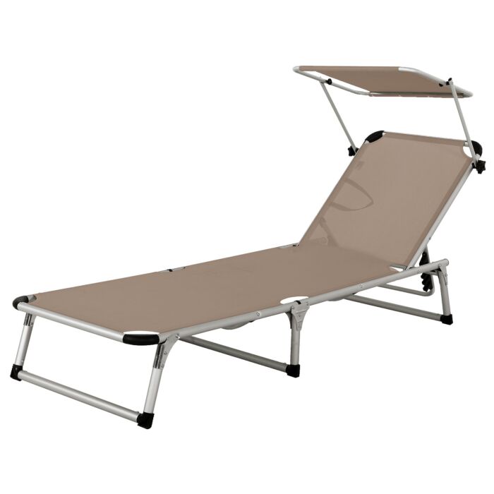 Sonnenliege «Lyon» braun-beige