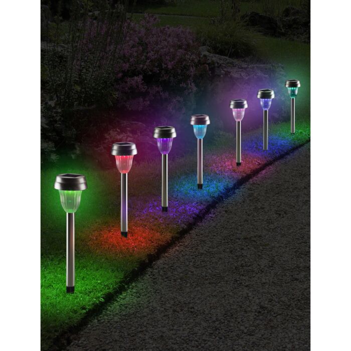 Solarlampen LED «Multicolor», 10 Stück , silber