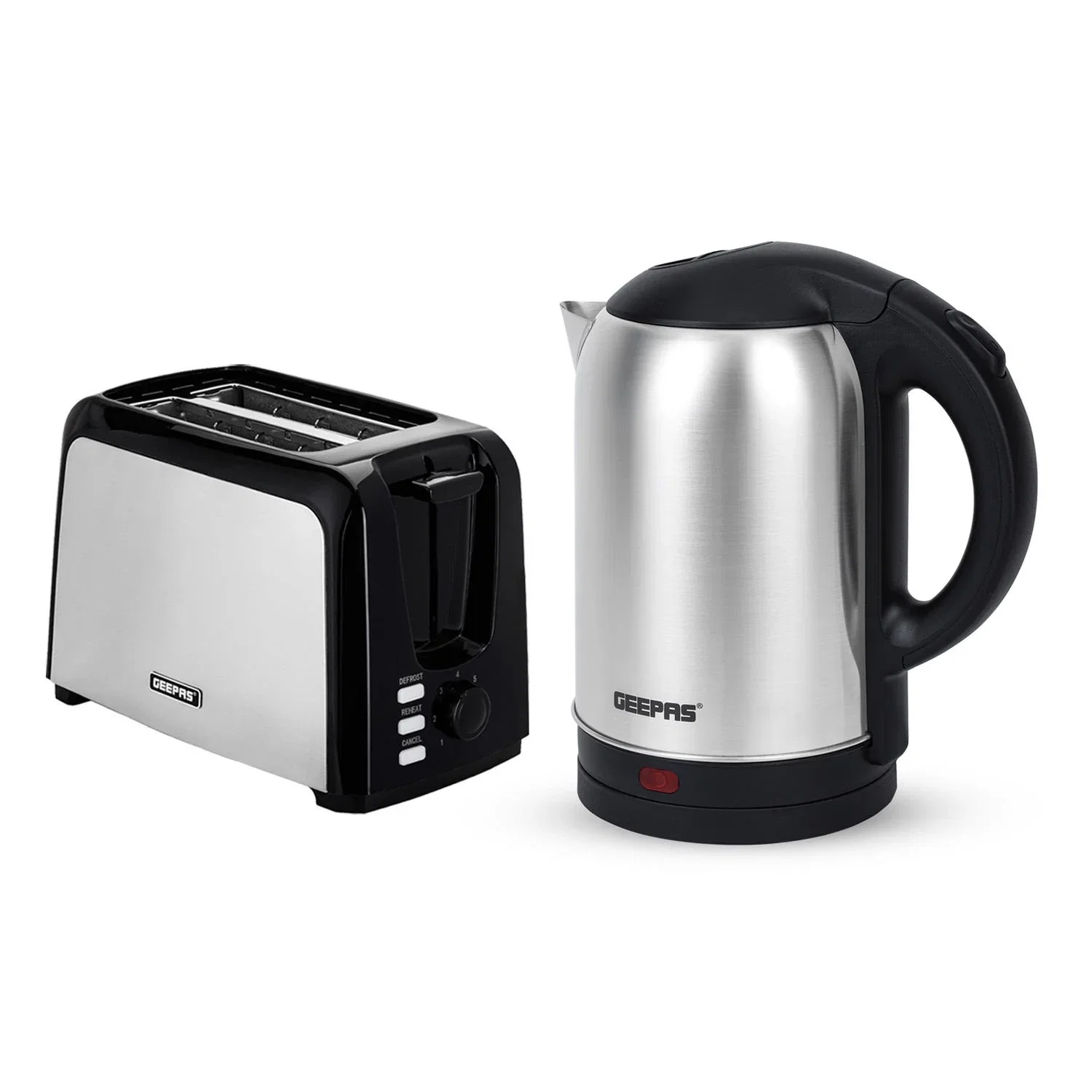 Image of 2 Slice Bread Toaster & 1.8L 1800W Electric Kettle Kitchen Set