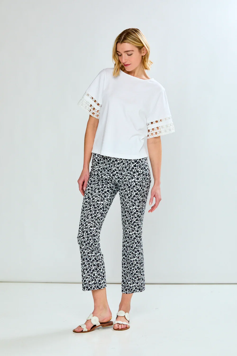 Image of The Mallory Pant in Black Daises