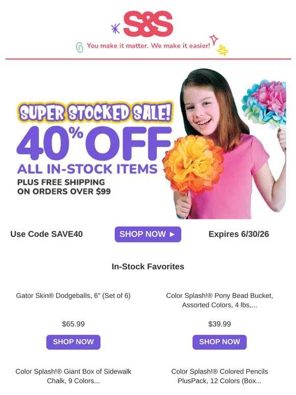 Our Biggest In-Stock Sale Is Here: 40% Off