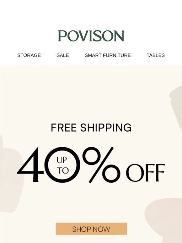 Up to 40% Off + Free Shipping