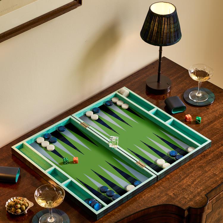 Image of Tartan Lacquer Backgammon Set