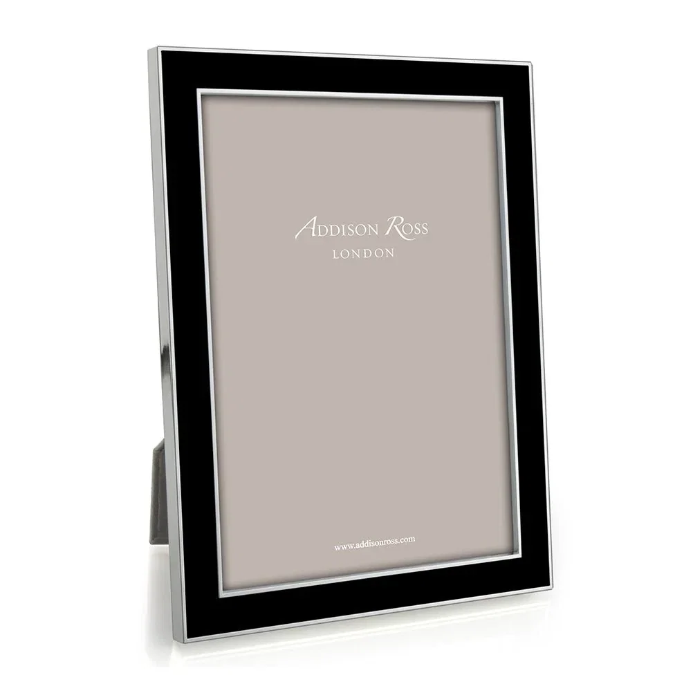 Image of Black Enamel & Silver Frame